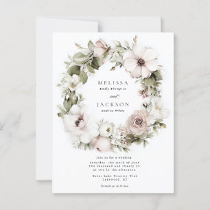 Cartão Postal Casamento por terra com creme de aquarela