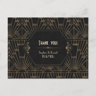 Cartão Postal Casamento Real Dourado do Excelente Negro Gatsby O