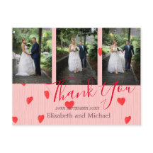 Casamento Red Heart Modern Obrigado