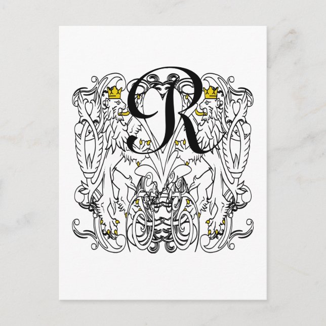 Cartão Postal Casamento Renascentista Lion Rampant (Frente)