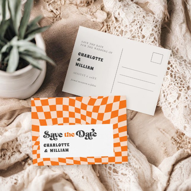 Cartão Postal Casamento Retroativo Verificado em Groovy Salvar a (Criador carregado)