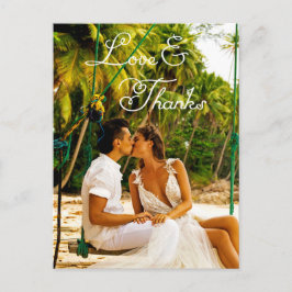 Cartão Postal Casamento Romântico de Script Obrigado Cartão-Post