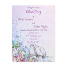 Casamento romântico personalizado de pombas branca