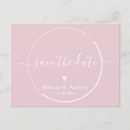 Cartão Postal Casamento Rosa Elegante Salva a Data