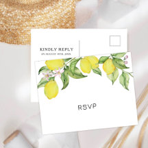 Casamento RSVP de limão de Verão