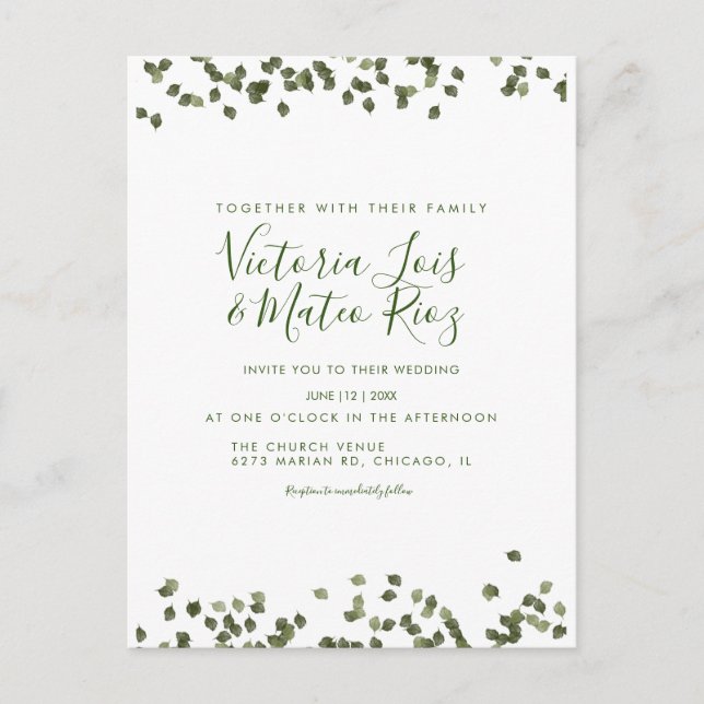 Cartão Postal Casamento Russo de outono de Folhas (Frente)