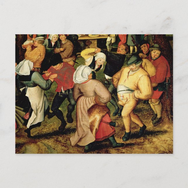 Cartão Postal Casamento Russo, detalhes da dança das pessoas (Frente)