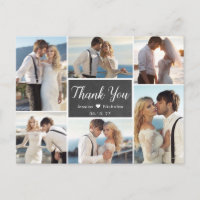 Casamento Rustic Photo Collage Chalkboard Obrigado