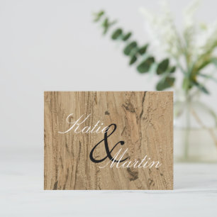 Cartão Postal Casamento Rústico Agradecimento de Foto em Marrom