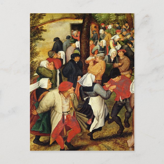 Cartão Postal Casamento Rústico, detalhe de pessoas dançando (Frente)