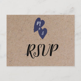 Cartão Postal Casamento Rústico | Escolha de Comida Kraft Monogr
