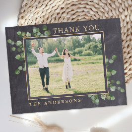 Cartão Postal Casamento Rústico Eucalipto Verde Agradecimento de