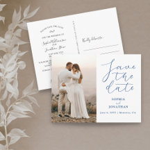 Casamento Salve a Data Foto Chic Elegant Script