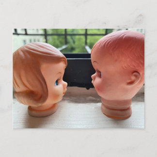 Cartão Postal Casamento Salve o Cartão-Postal Data Bonecas retro