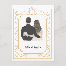 Cartão Postal Casamento Simples de Noiva e Noivo