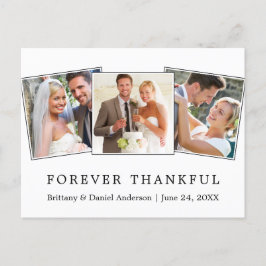 Cartão Postal Casamento Simples Moderno Grato Para Sempre 3 Foto