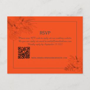 Cartão Postal Casamento Tropical Beach Boho Summer RSVP