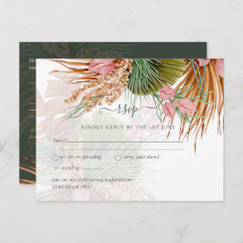 Cartão Postal Casamento Tropical Pampas Grass Terracotta