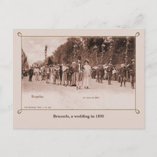 Cartão Postal Casamento vintage em 1830 Bruxelas