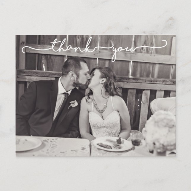 Cartão Postal Casamento Whimsical Obrigado (Frente)