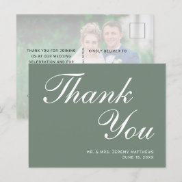 Cartão Postal Casamento White Do Esboço Verde Do Modern Sage Obr