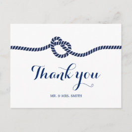 Cartão Postal Casando Azul Clássico - Obrigado