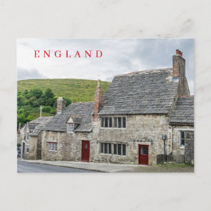 Cartão Postal casaquinhos de pedra de aldeia inglesa vista cartã