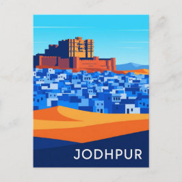 Cartão Postal Casas azuis abstratas Jodhpur Índia