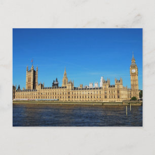 Cartão Postal Casas Britânicas do Parlamento e Big Ben
