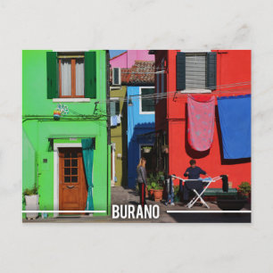 Cartão Postal Casas Coloridas Burano