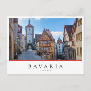 Cartão Postal Casas coloridas em Rothenburg, Alemanha