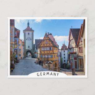 Cartão Postal Casas coloridas em Rothenburg, Alemanha