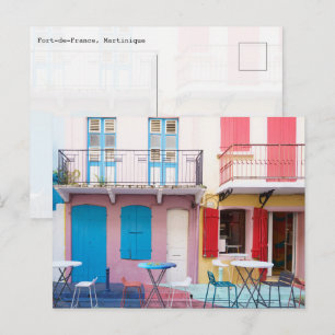Cartão Postal Casas coloridas, Fort-de-France Martinique