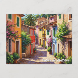 Cartão Postal Casas Coloridas Palma de Mallorca Espanha Viagem