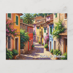 Cartão Postal Casas Coloridas Palma de Mallorca Espanha Viagem