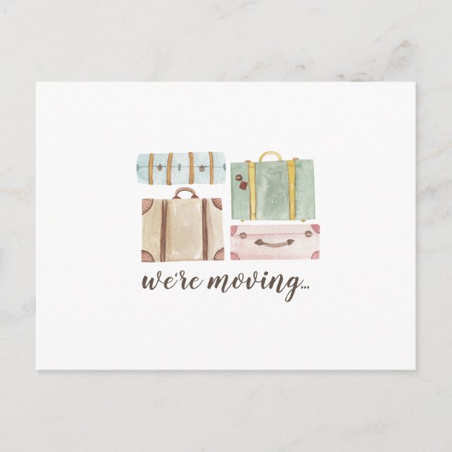 Cartão Postal Casas de Aquarela Elegantes que estamos Movendo (Frente)
