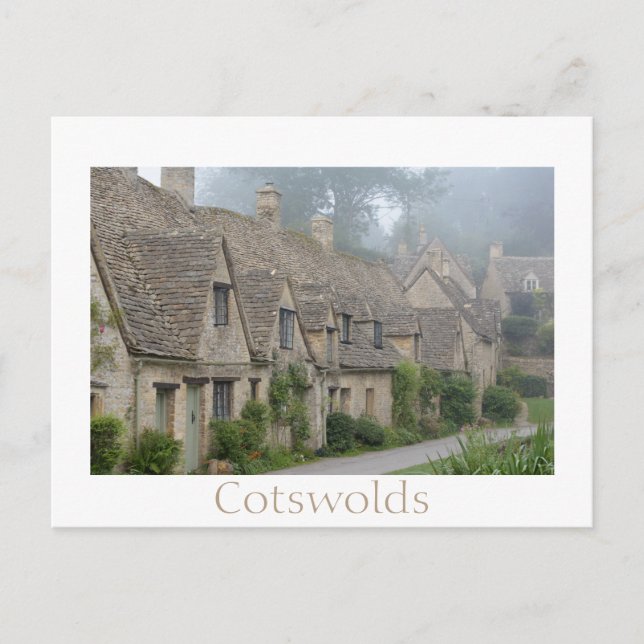 Cartão Postal Casas de Arlington Row, Bibury nos Cotwolds (Frente)