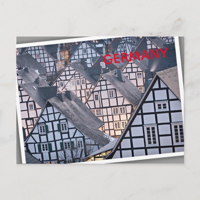 Cartão Postal Casas de meia-madeira em Freudenberg, Alemanha (Frente)