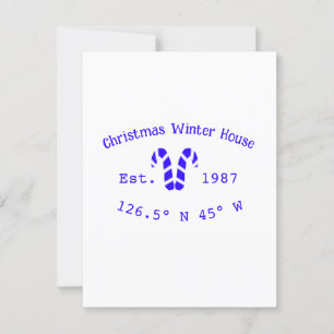 Cartão Postal Casas de Natal de inverno, doces azuis. Ano