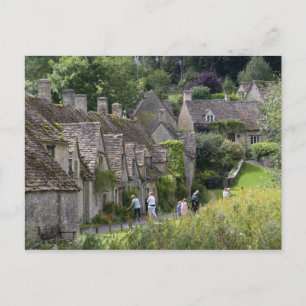 Cartão Postal casas de pedra Cotswold na aldeia de