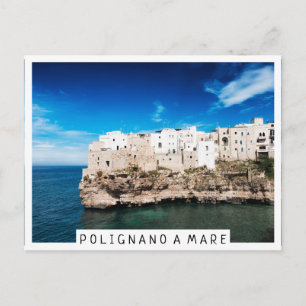 Cartão Postal Casas de Polignano a Mare num penhasco na Puglia