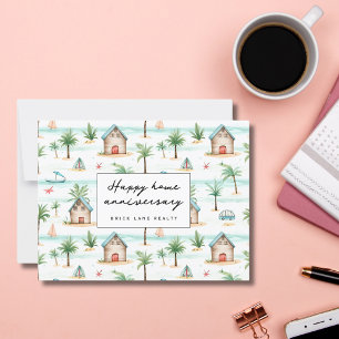 Cartão Postal Casas de Praia Tropicais Aniversário de Casa