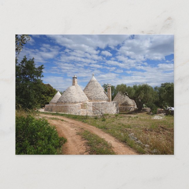 Cartão Postal Casas de Trulli na Apúlia/Apúlia (Frente)