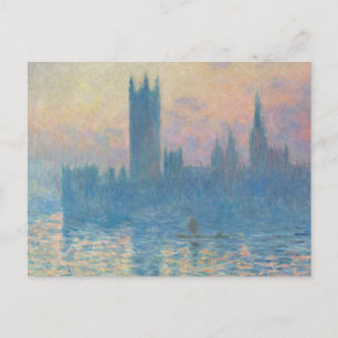 Cartão Postal Casas do Parlamento de Claude Monet Pôr do Sol