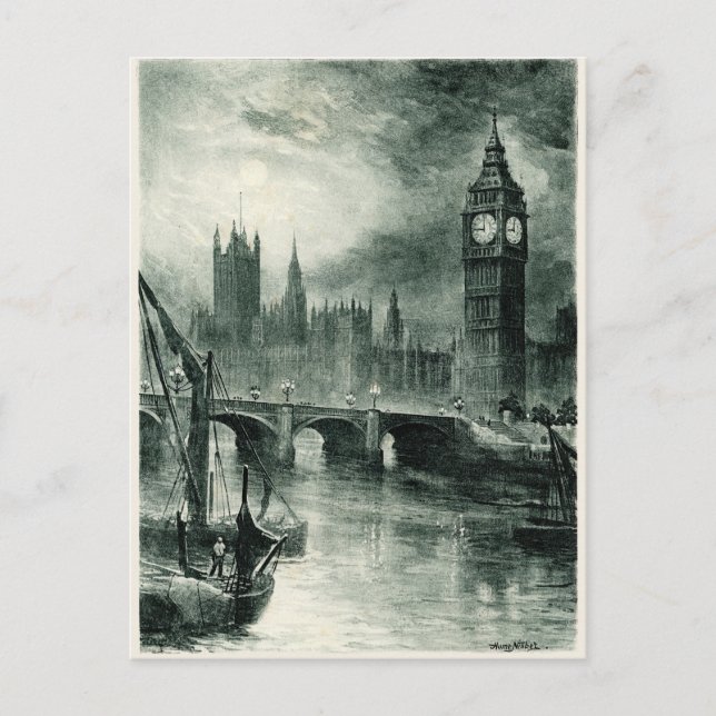 Cartão Postal Casas do Parlamento, Londres (Frente)