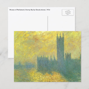 Cartão Postal Casas do Parlamento, Stormy Sky, por Claude Monet