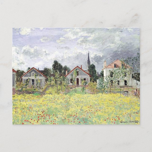 Cartão Postal Casas em Argenteuil Claude Monet (Frente)