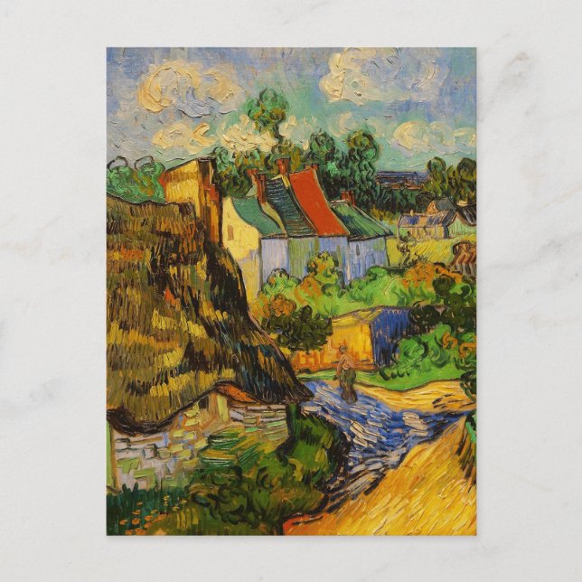 Cartão Postal Casas Em Auvers (Frente)