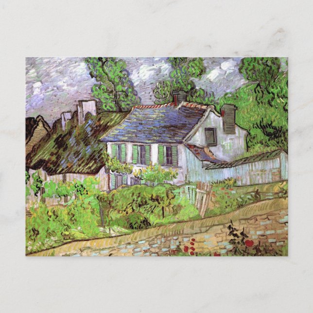 Cartão Postal Casas em Auvers por Vincent van Gogh (Frente)