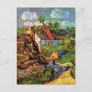 Cartão Postal Casas em Auvers, Vincent van Gogh. Aldeia